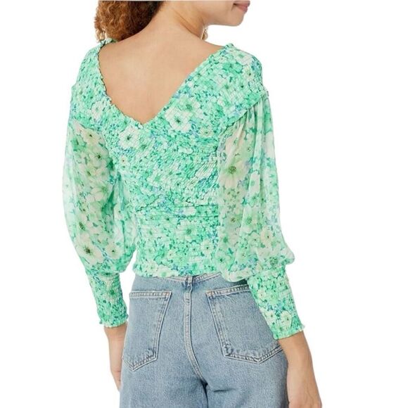 BB Dakota Steve Madden Wrapped Up in You Top in Basil Floral Size Large - Picture 2 of 9